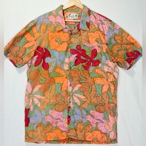 Vans Surf Rider Floral Hawaiian Shirt Large Tropical Joel Tudor Collab